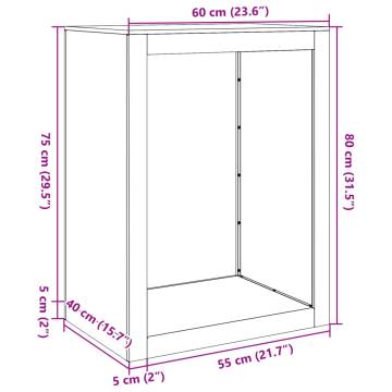 Firewood Rack 60x40x80 cm | Durable Stainless Steel Storage