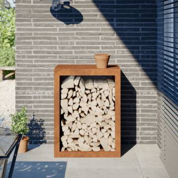 Durable Firewood Rack 60x40x80 cm Corten Steel | HipoMarket