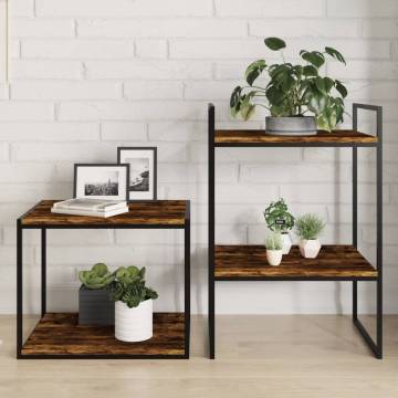 Stylish Smoked Oak Wall Shelves - 4 pcs | Hipomarket UK