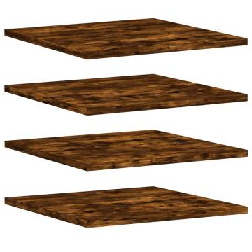 Stylish Smoked Oak Wall Shelves - 4 pcs | Hipomarket UK