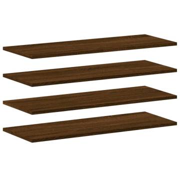 Stylish Brown Oak Wall Shelves - 4 pcs | Hipo Market