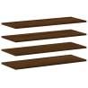 Stylish Brown Oak Wall Shelves - 4 pcs | Hipo Market