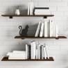 Stylish Brown Oak Wall Shelves - 4 pcs | Hipo Market