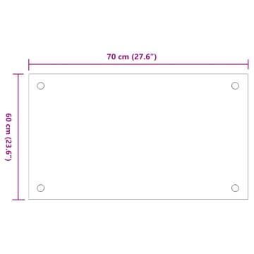 Transparent Tempered Glass Kitchen Backsplashes - 2 pcs, 70x60 cm