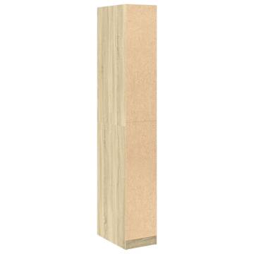 Sonoma Oak Wardrobe - Compact Engineered Wood Storage Solution