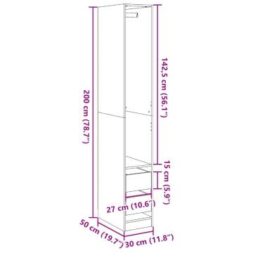 Sonoma Oak Wardrobe - Compact Engineered Wood Storage Solution