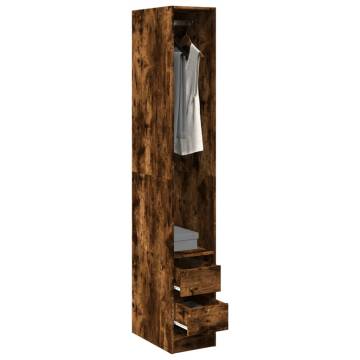 Wardrobe Smoked Oak 30x50x200 cm | Durable Engineered Wood