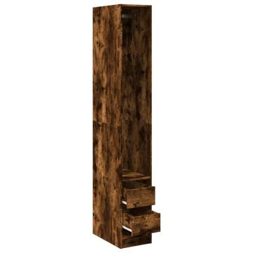 Wardrobe Smoked Oak 30x50x200 cm | Durable Engineered Wood