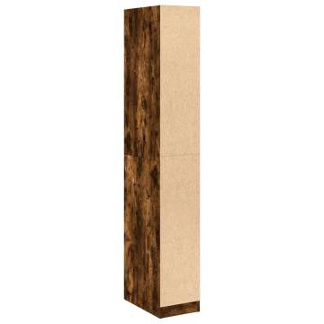 Wardrobe Smoked Oak 30x50x200 cm | Durable Engineered Wood