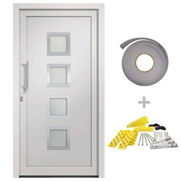 Stylish White Front Door 98x190 cm - Secure & Elegant Design