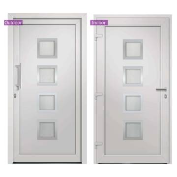 Stylish White Front Door 98x190 cm - Secure & Elegant Design