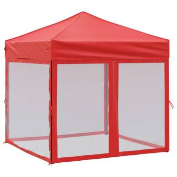 Folding Party Tent with Sidewalls - Red 2x2 m | Hipo Market