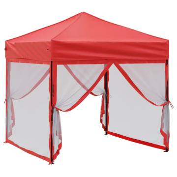 Folding Party Tent with Sidewalls - Red 2x2 m | Hipo Market