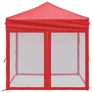 Folding Party Tent with Sidewalls - Red 2x2 m | Hipo Market