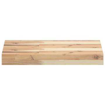 Floating Shelf 60x30x4 cm - Untreated Solid Wood Acacia