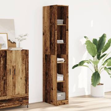 Stylish Old Wood Wardrobe | 30x50x200 cm Engineered Wood