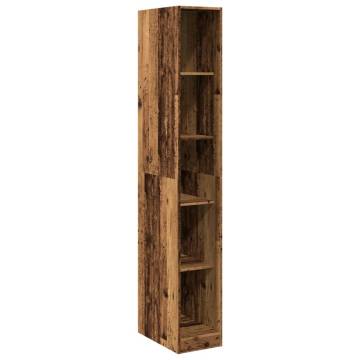 Stylish Old Wood Wardrobe | 30x50x200 cm Engineered Wood