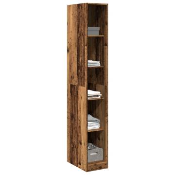 Stylish Old Wood Wardrobe | 30x50x200 cm Engineered Wood