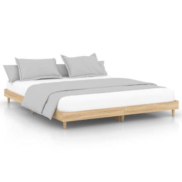 Sonoma Oak Bed Frame 200x200 cm - Quality Engineered Wood