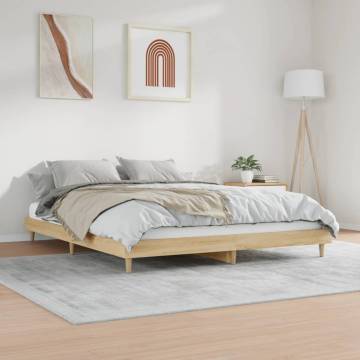 Sonoma Oak Bed Frame 200x200 cm - Quality Engineered Wood