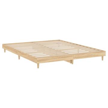 Sonoma Oak Bed Frame 200x200 cm - Quality Engineered Wood