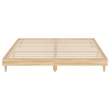 Sonoma Oak Bed Frame 200x200 cm - Quality Engineered Wood