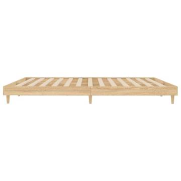 Sonoma Oak Bed Frame 200x200 cm - Quality Engineered Wood