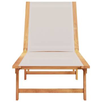 Comfortable Grey Sun Lounger - Solid Acacia & Textilene