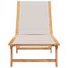 Comfortable Grey Sun Lounger - Solid Acacia & Textilene