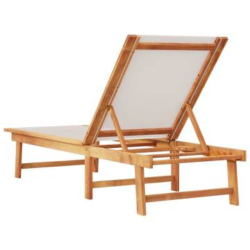 Comfortable Grey Sun Lounger - Solid Acacia & Textilene