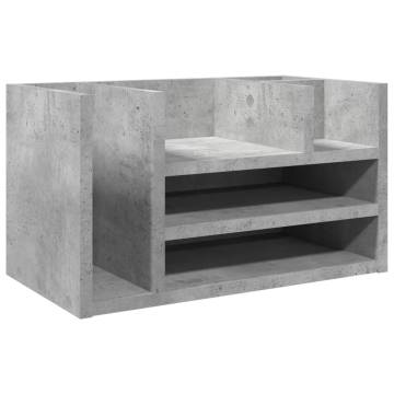 Concrete Grey Desk Organiser - Stylish & Functional Storage