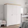 Wardrobe BODO White & Brown - Solid Pine Storage | Hipomarket