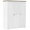 Wardrobe BODO White & Brown - Solid Pine Storage | Hipomarket