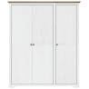 Wardrobe BODO White & Brown - Solid Pine Storage | Hipomarket