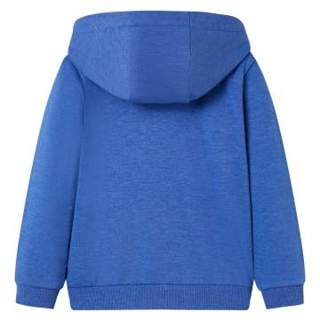 Kids' Hooded Sweatshirt with Zip - Blue Melange 140 | HipoMarket