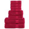 8 Piece Premium Towel Set SOLUND Red - 600 GSM Luxury Towels