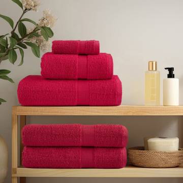 8 Piece Premium Towel Set SOLUND Red - 600 GSM Luxury Towels