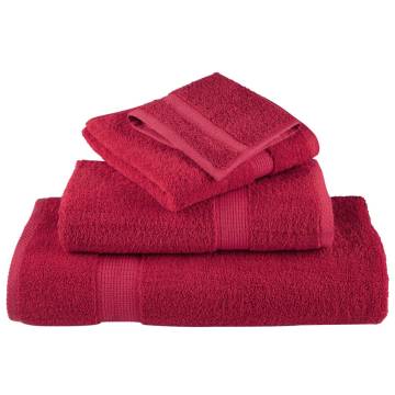 8 Piece Premium Towel Set SOLUND Red - 600 GSM Luxury Towels