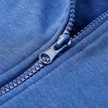 Kids' Hooded Sweatshirt with Zip - Blue Melange 140 | HipoMarket