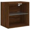 8 Piece TV Wall Units with LED - Brown Oak Design