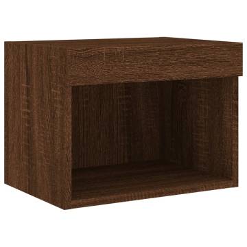 8 Piece TV Wall Units with LED - Brown Oak Design