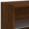 8 Piece TV Wall Units with LED - Brown Oak Design