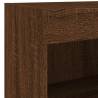 8 Piece TV Wall Units with LED - Brown Oak Design