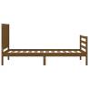 Honey Brown Bed Frame with Headboard - 90x200 cm Solid Wood