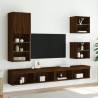 5 Piece TV Wall Units with LED - Brown Oak Wood | HipoMarket