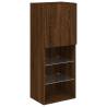 5 Piece TV Wall Units with LED - Brown Oak Wood | HipoMarket