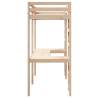 Loft Bed Frame with Desk - Solid Pine 80x200 cm | Hipo Market