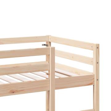 Loft Bed Frame with Desk - Solid Pine 80x200 cm | Hipo Market