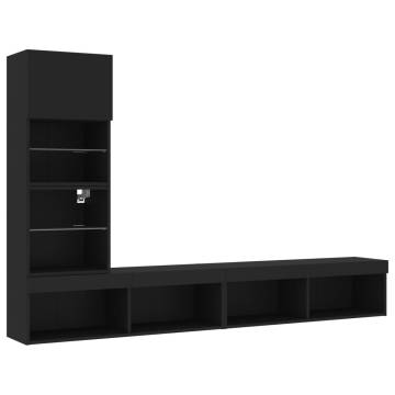 4 Piece TV Wall Units with LED - Stylish & Space Saving