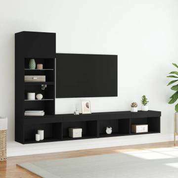 4 Piece TV Wall Units with LED - Stylish & Space Saving